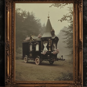 Art de la caravane tsigane victorienne, déco Witchy Vanlifers vintage, impression déco fantaisie, déco académique sombre, affiche de conte de fées gothique