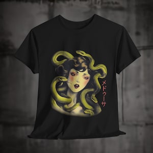 Medusa T-Shirt Greek Mythology Tee, Gothic Harajuku Aesthetic Dark Cottagecore Shirt, Medieval Greek Goddess Grunge WomensClothing