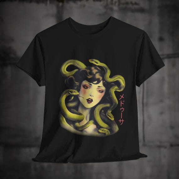 Medusa T-Shirt Greek Mythology Tee, Gothic Harajuku Aesthetic Dark Cottagecore Shirt, Medieval Greek Goddess Grunge WomensClothing