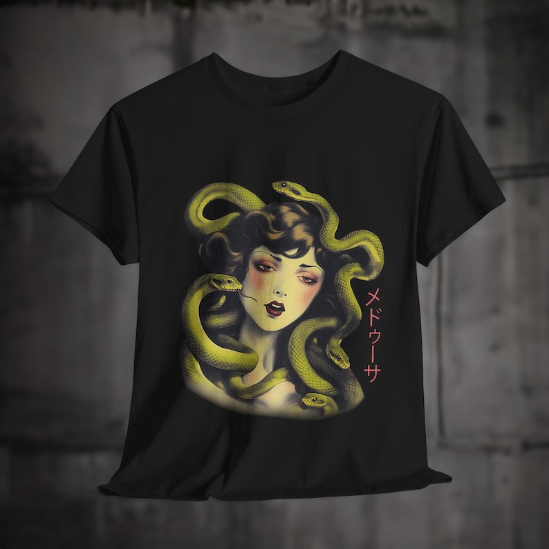 Medusa T-Shirt Greek Mythology Tee, Gothic Harajuku Aesthetic Dark Cottagecore Shirt, Medieval Greek Goddess Grunge WomensClothing