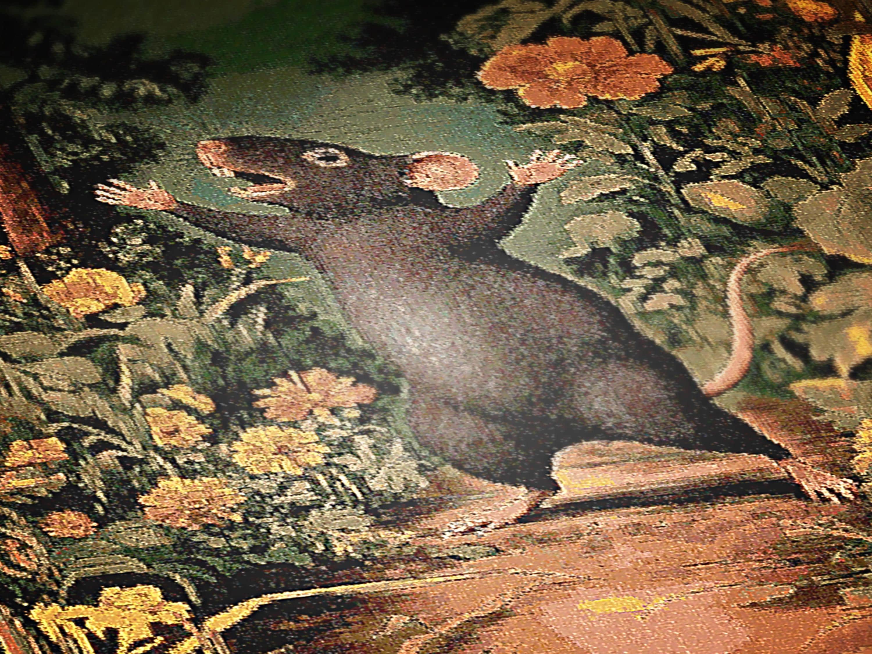 Victorian Rat Tapestry Blanket, Whimsical Forest Floral Woven