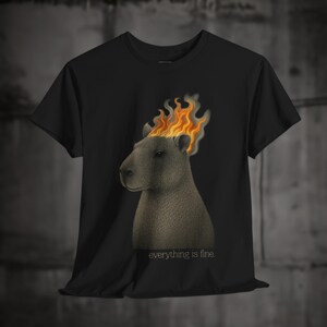 unhinged tshirt, weirdcore, capybara shirt, weird shirt, shirts that go hard, everything is fine, silly shirt, top selling t shirts, capybara meme shirt, weird stuff, best selling tshirts, 90s shirt, cool stuff
