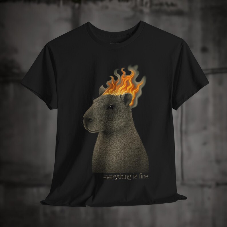 unhinged tshirt, weirdcore, capybara shirt, weird shirt, shirts that go hard, everything is fine, silly shirt, top selling t shirts, capybara meme shirt, weird stuff, best selling tshirts, 90s shirt, cool stuff