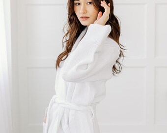 childrens white waffle dressing gown