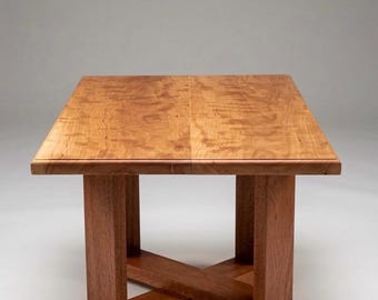 Solid Hardwood End Table | Modern X-Base Scandinavian Side Table