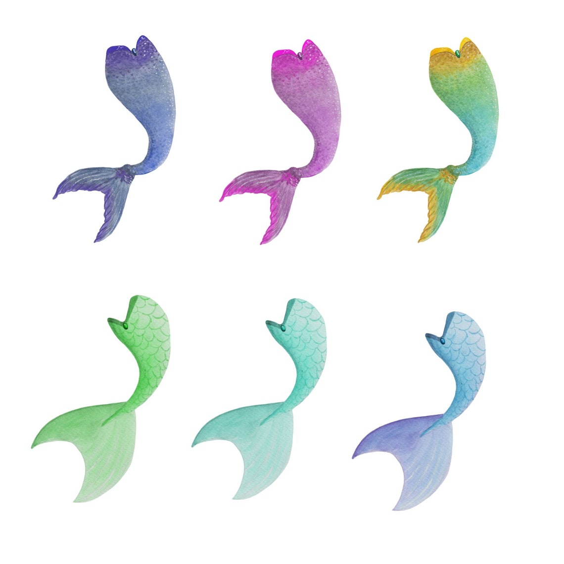 Mermaid Tail Clipart, Mermaid Clipart, Mermaid PNG, Girls Clipart, Party Clipart,instant ...