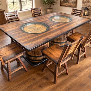 86'' Whiskey Barrel Table & Chair Set