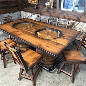 Whiskey Barrel Table & Chair Set