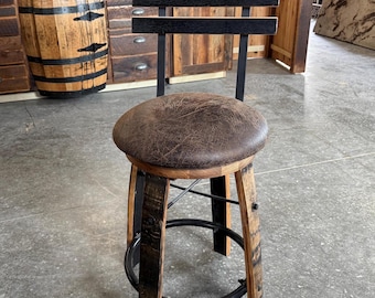 Whiskey Barrel Bar Stool