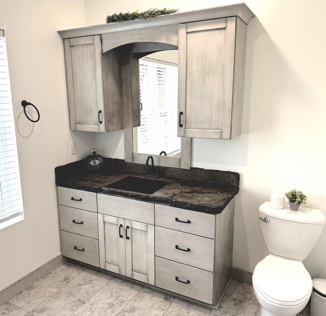 Paint and Glaze Vanity With Concrete Countertop - Etsy