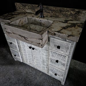 Farmhouse Style Vanity with Concrete Countertop