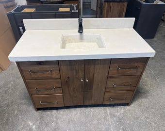 Rustic Modern Vanity | Amish Made | Concrete Countertop