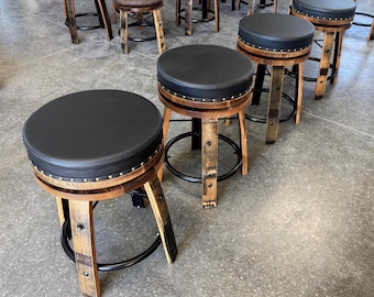 Whiskey Barrel Bar Stool