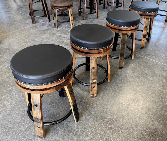 Whiskey Barrel Bar Stool