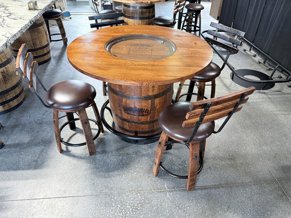 WHISKEY BARREL TABLE Set - Etsy