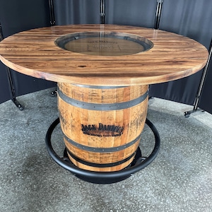 Whiskey Barrel Table and footrest