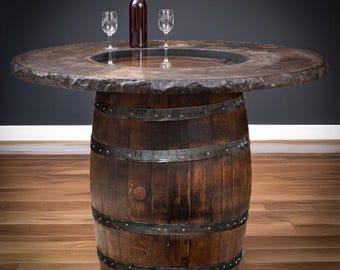 Concrete Top Barrel Table