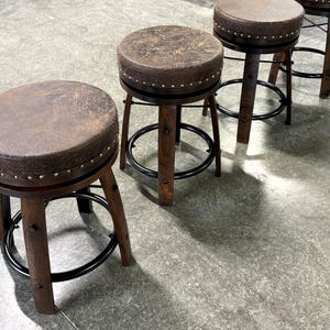 Whiskey Barrel Bar Stool image 2