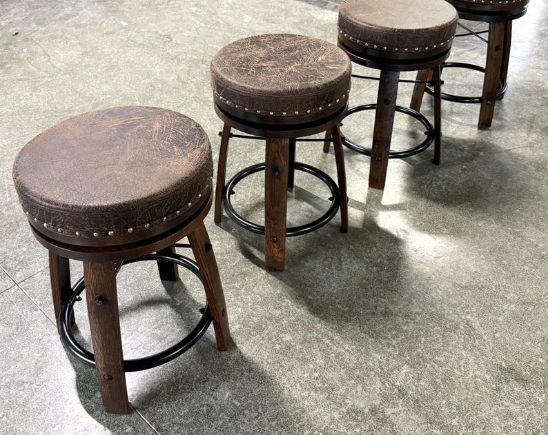 Whiskey Barrel Bar Stool image 2