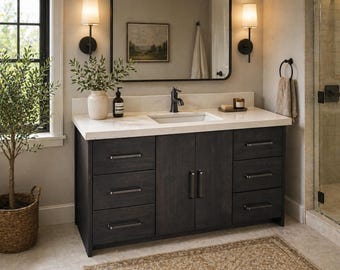 Rustic Modern Vanity | Amish Made | Concrete Countertop