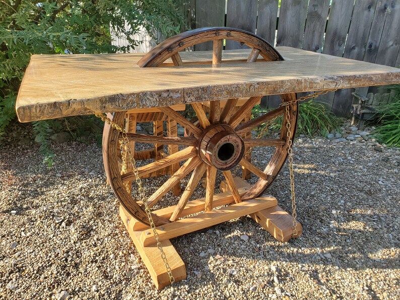 Old Wagon Wheel Table & Chairs Etsy
