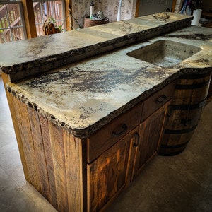 100" Whiskey Barrel Kitchen Island Bar