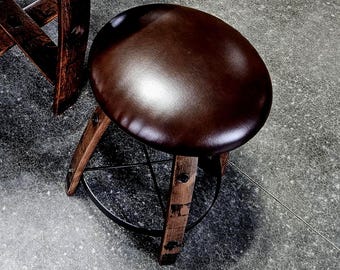 Whiskey Barrel Bar Stool