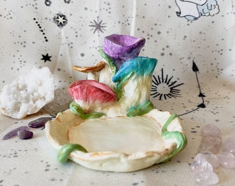 Mushroom Backflow Incense Waterfall Jewelry Dish