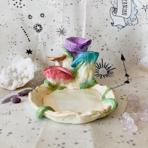 Mushroom Backflow Incense Waterfall Jewelry Dish