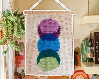 Three Moons Crochet Wall Hanging