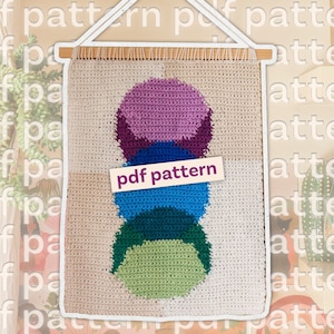 Three Moons Crochet Wall Hanging Digital PDF Pattern
