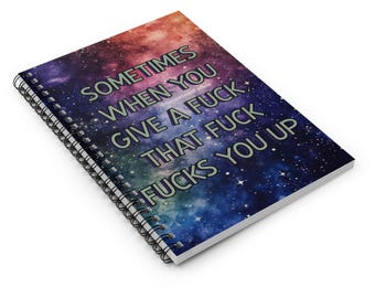 Bespattered Facade Rainbow "Give a F*ck" Spiral Notebook - Lined Pages