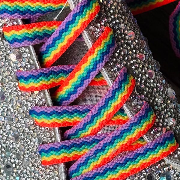 Neon Rainbow Flat Shoelaces (5 sizes)