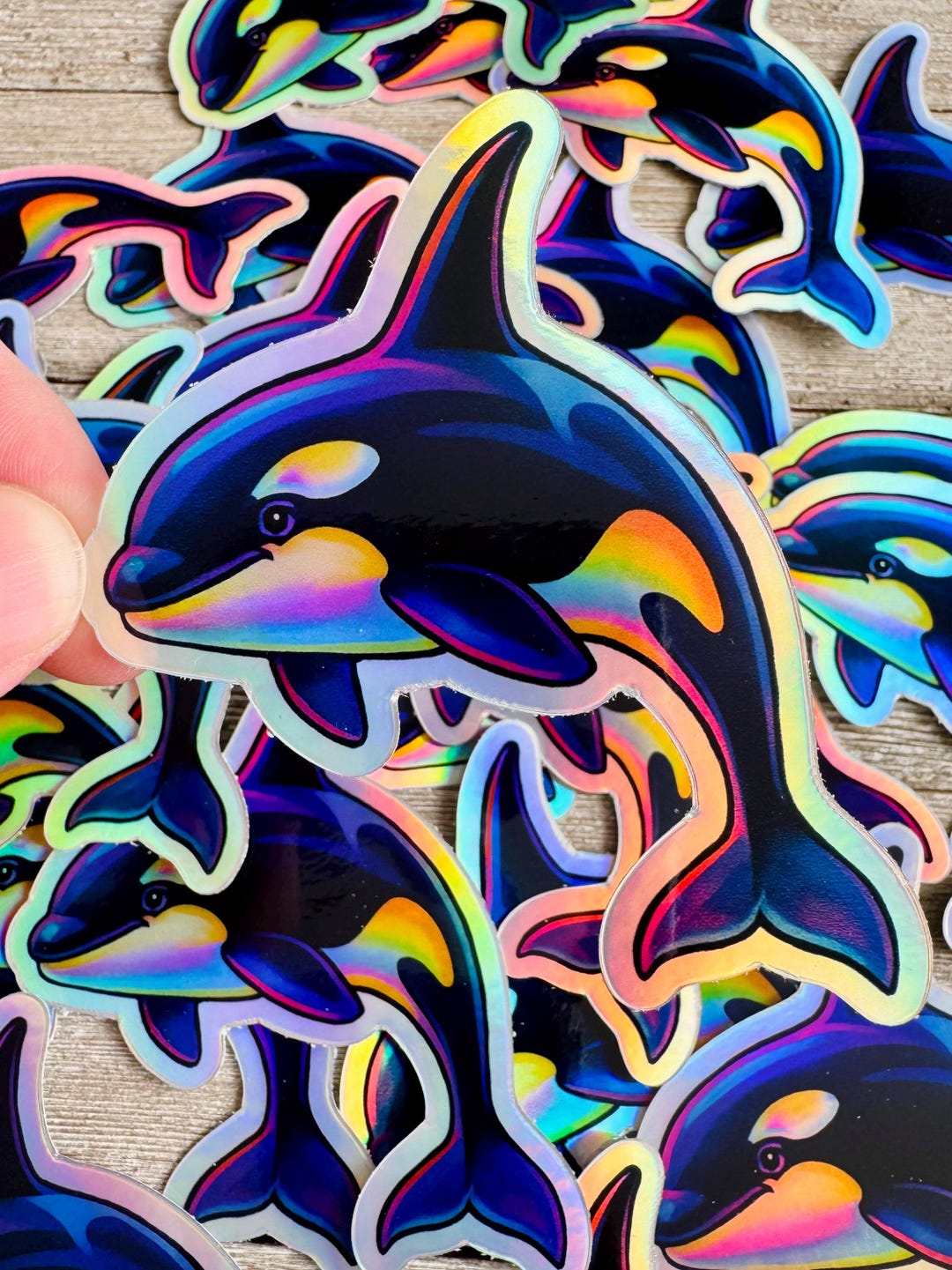 Bespattered Facade Orca Holographic Sticker - Etsy