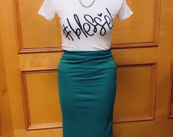 mint green pencil skirt short