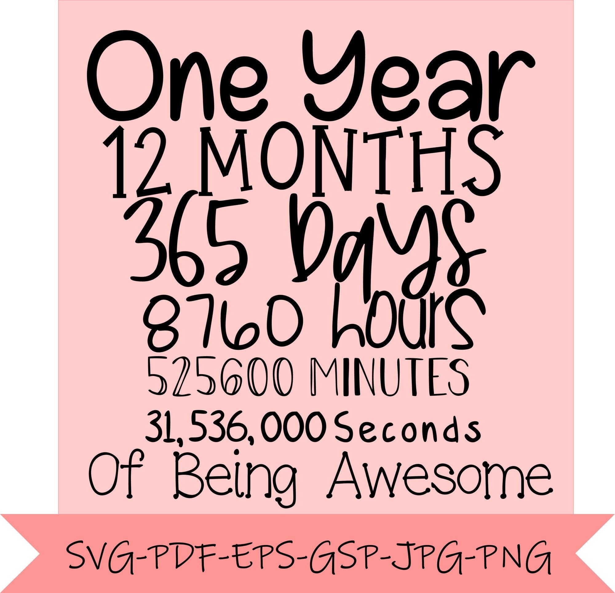 12 Months 365 Days Etsy