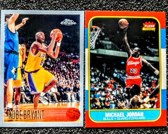 1986 Michael Jordan 1996 Kobe Bryant Rookie Card Lot. Reprints Mint Condition