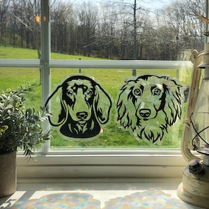 Dachshund | Wiener Dog | Window Cling | Sun Catcher | Holographic | Rainbow Bridge | Long Hair Dachshund | Doxie Gift