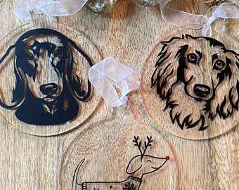 Dachshund Christmas Ornaments,Doxie Christmas,Weiner Dog Lover,Dachshund Gifts for Mom,Dachshund presents,Christmas Ornaments