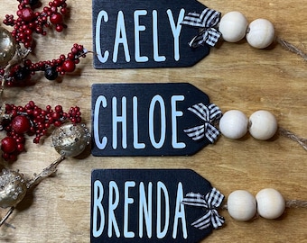 Stocking Tags, Personalized Stocking Tags, Wooden Name Tag, Custom Name Tag, Wooden Stocking Tags, Wooden Gift Tags