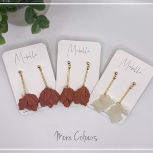 FALLING PETALS - Petal earrings | Clay Earrings | Gifts for her | Everyday earrings | Dangle earrings | Bridesmaid earrings | Soft earrings