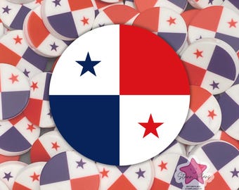 Panama Round Flag Silicone Focal Bead - Beadable Pens and Keychains DIY Crafts