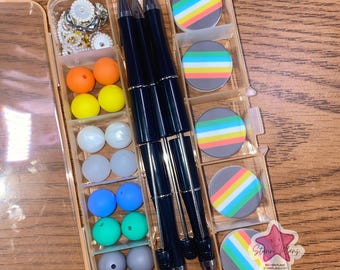 Disability Pride Flag DIY Beaded Pen Kit | Disabled and Proud Beadable Pen Craft Kit