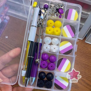 Non Binary Pride DIY Beaded Pen Kit | NonBinary Flag Beadable Pen & Keychain Craft Kit