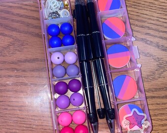 Bisexual Pride DIY Beaded Pen Kit | Bi Pride Flag Beadable Pen Craft Kit