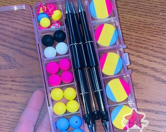 Pansexual Pride DIY Beaded Pen Kit | LGBTQ+ Pride Flag Beadable Pen Craft Kit