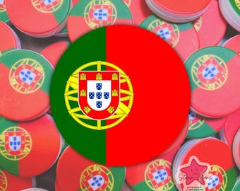 Portugal Round Flag Silicone Focal Bead - Craft DIY Supplies World Cup Soccer