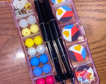 Polyamory Pride DIY Beaded Pen Kit | Poly Flag Beadable Pen Craft Kit