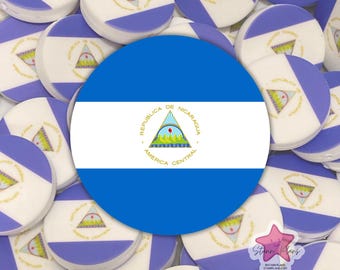 Nicaragua Round Flag Silicone Focal Bead - Beadable Pens and Keychains DIY Crafts