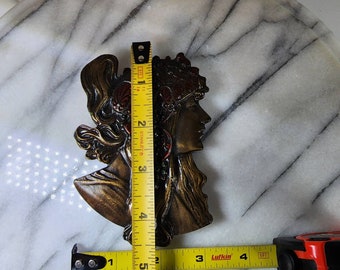 Vintage 1970s Alphonse Mucha Bergamot Brass Works Gypsy Boho Belt Buckle Vintage 1970s Mucha Brass Belt Buckle | Bergamot Works Gypsy  main image 2